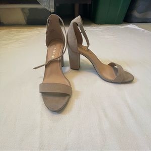 Madden Girl Gray Strapped block 3 inch  heels